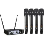 INF Microphone sans fil professionnel en 4 packs avec récepteur fixe
