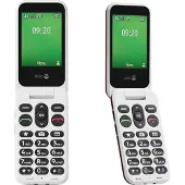 Doro Leva E22, téléphone à clapet avec grandes touches, 4G, rouge et blanc