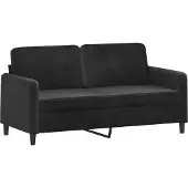 vidaXL Canapé 2 places noir 140 cm velours