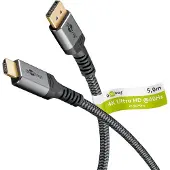Goobay 65271 Plus Series Câble DisplayPort vers HDMI, 5 m, noir-argent - 4K/60Hz