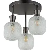 Globo Lampe de plafond à 3 lumières Brokana Bronze à fusil