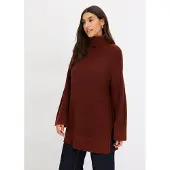 Bonprix Pull col roulé oversize en coton mélangé