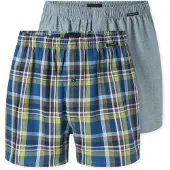 Schiesser Boxers ' Boxershorts ' bleu / jaune / gris chiné