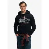 Superdry Sweat-shirt 'Eclipse' bleu marine / gris chiné / rouge