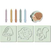 Little Dutch Jouet de salle de bain, Crayons de couleur Forest Friends, 3 ans et +,