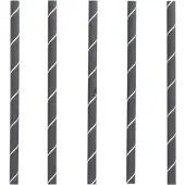 Papstar Paille en papier "pure", 150 mm, noir/blanc en papier, longueur : 150 mm, diamètre : 7 mm, à, Pailles, Noir