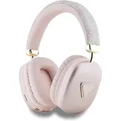 GUESS , écouteurs stéréo Bluetooth avec motif triangle 4G, rose