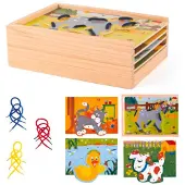 Woody Boîte à enfiler pour animaux avec lacets 90920