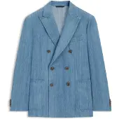 BOSS Blazer en coton italien à revers en pointe