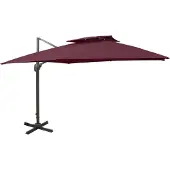 vidaXL Parasol ampli avec aération 300x300 cm rouge bordeaux
