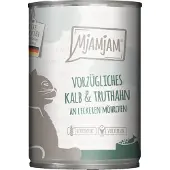 MjAMjAM Nourriture humide - Boîte Adult Cat - Veau et dinde - 6 x 400 g