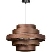 Expo Lampe à suspension robuste Walnut 5 anneaux bois marron