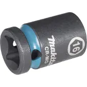 Makita Clé à douille E-16128 Impact Black 1/2 pouce extérieur 4 pans D.16mm court