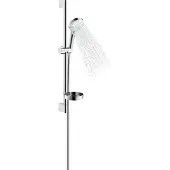 Hansgrohe Crometta Vario/Unica Set de douche 650 mm blanc/chrome avec Cassetta, 1 pièce.