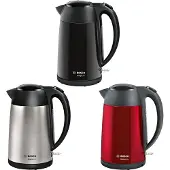 Bosch DesignLine Wasserkocher TWK3P423, 1,7 Liter, Tassenanzeige, 2.400 W, schwarz (TWK3P423)