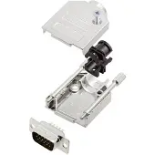 Amphenol L17DTZK09+L717HDE15P Kit de connecteurs mâles SUB-D 180 ° Nombre de pôles (num) : 15 trous, Câble + prise électronique, Argent