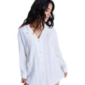 Roxy Sunset Back Long Sleeve Dress Blanc L Femme