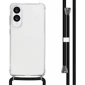 IMoshion Coque arrière Transparente avec cordon pour Samsung Galaxy S25 Edge - Noir