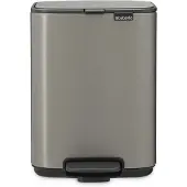Brabantia Poubelle à pédale Bo 4 l, Poubelle, Gris