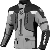 Berik Veste de moto textile imperméable 3 en 1 Dakota, noir/anthracite/gris, taille 56