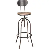 CLP Chaise de bar de style industriel Bino - Bronze