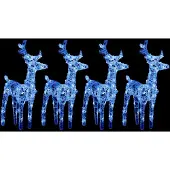 vidaXL LED renne 4 pcs. bleu 160 LED acrylique