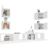vidaXL Ensemble de 6 meubles TV blanc en bois composite