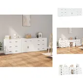 vidaXL Sideboards 3 pcs. Blanc Bois composite