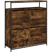 vidaXL Armoire à chaussures 4 tiroirs rabattables chêne fumé