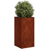vidaXL Jardinière rouillé 40x40x80 cm acier inoxydable