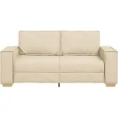 vidaXL Canapé 2 places Crème 180x78x84 cm Tissu