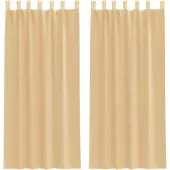 vidaXL Voile Rideaux avec poches à tringles 2 pcs. couleur sable