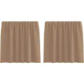 vidaXL Voile Rideaux avec poches pour tringles 2 pcs. Marron clair
