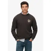 Superdry pour homme. M2014305A Merchant Graphic sweatshirt noir (L), Casuel, Coton