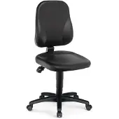 BIMOS Chaise d’atelier pivotante rouleaux rembourrage simili cuir noir 450-620 mm (45 - 62 cm)