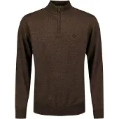 No-excess Pull Demi-Zip Mélange Marron Taupe taille 3XL