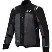 Alpinestars Veste de moto textile imperméable Cusco Drystar, noir/gris foncé, XL