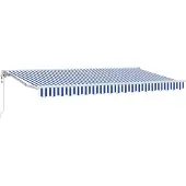 vidaXL Cadre de store bleu et blanc 350 x 200 cm