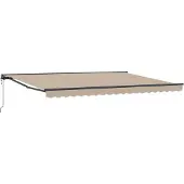 vidaXL Armature d'auvent beige 450 x 300 cm en polyester avec revêtement PU