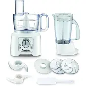 Moulinex FP5441 robot de cuisine 800 W 2,2 L Blanc, Argent, Gris
