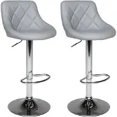 Happy Garden Lot de 2 tabourets de bar gris JASPER