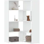 vidaXL Bibliothèque d'angle à 4 niveaux blanc bois d'ingénierie