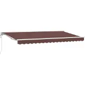 vidaXL Armature d'auvent marron 400 x 200 cm en polyester avec revêtement PU