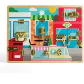 Bigjigs Tableau de moteur en bois, loquets et serrures