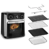 Moulinex Easy Fry Multifunction AL556DF0 friteuse Unique 15 L Autonome Friteuse d’air chaud Noir, Acier inoxydable