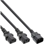 InLine - Répartiteur d'alimentation - IEC 60320 C14 pour power IEC 60320 C13 - 1 m - noir