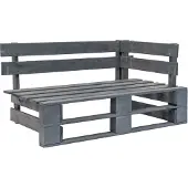vidaXL Canapé d'angle d'extérieur Palettes Pin imprégné Gris