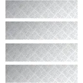 vidaXL Escalier Marche d'angle droit 4 pcs Argent 80 x 20 cm Aluminium