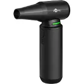 Goobay 77831 Souffleur de poussière Superior, noir, 0.8 m - Kit de nettoyage incl. 8 embouts et 3 brosses, 130.000 rpm, 180 W, version aluminium, utilisable sans fil