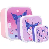Hello Kitty Sanrio Snackbox Set Kuromi Fresh Bites, Lunch box, Multicolore, Violet, Pink